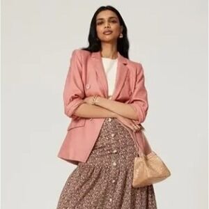 Veronica Beard Womens Odile Dickey Jacket Small Pink Half Sleeve Double Breasted